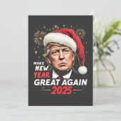 Maak Nieuwjaar Groot Again 2025 Trump Oudejaarsavo Feestdagenkaart (Staand voorkant)