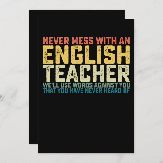 Maak Nooit Ruzie Met Een Engelse Leraar We Gebruik Kaart (Voorkant / Achterkant)