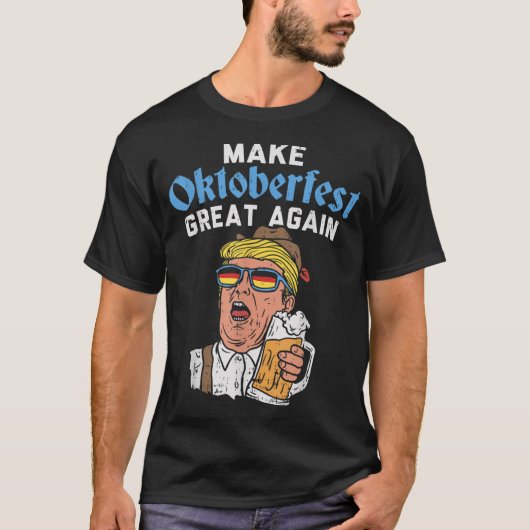 Maak Oktoberfest weer geweldig grappige Trump-Drin T-shirt (Voorkant)