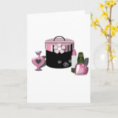 Maak omhoog het Meisje van Schoonheidsmiddelen Kaart (Gele Bloem)