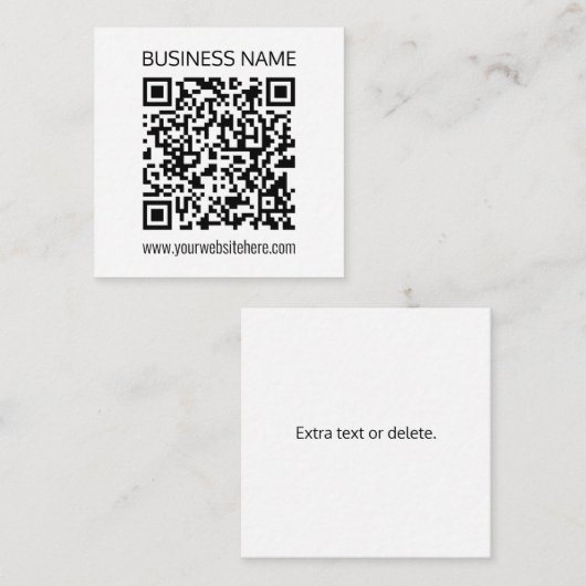 Maak onmiddellijk een zakelijke QR-code en bewerkb Informatiekaartje (Voorkant / Achterkant)