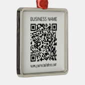 Maak onmiddellijk een zakelijke QR-code en bewerkb Metalen Ornament (Rechts)