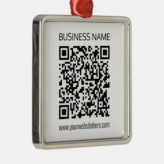 Maak onmiddellijk een zakelijke QR-code en bewerkb Metalen Ornament (Rechts)