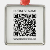 Maak onmiddellijk een zakelijke QR-code en bewerkb Metalen Ornament (Voorkant)