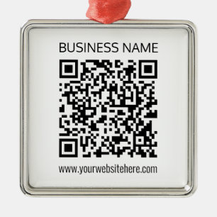 Maak onmiddellijk een zakelijke QR-code en bewerkb Metalen Ornament
