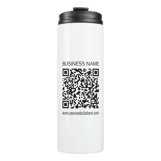 Maak onmiddellijk een zakelijke QR-code en bewerkb Thermosbeker (Voorkant)