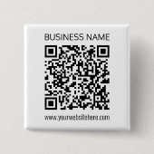 Maak onmiddellijk een zakelijke QR-code en bewerkb Vierkante Button 5,1 Cm (Voorkant)