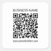 Maak onmiddellijk een zakelijke QR-code en bewerkb Vierkante Sticker (Voorkant)