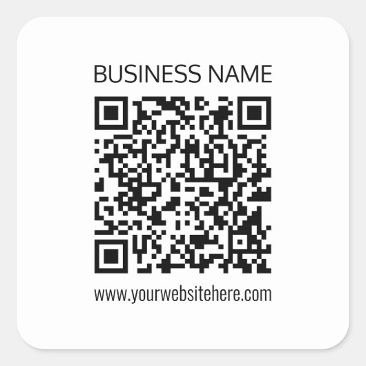 Maak onmiddellijk een zakelijke QR-code en bewerkb Vierkante Sticker (Voorkant)