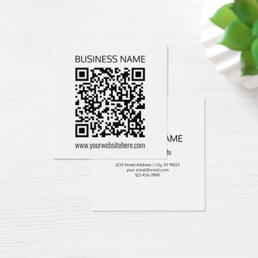 Maak onmiddellijk een zakelijke QR-code en bewerkb Vierkante Visitekaartjes (Bureau)