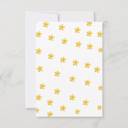 Maak ons kleine zonnebloempje-baby shower schoon kaart (Achterkant)