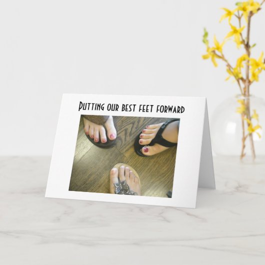 MAAK ONZE BESTE FEET FORWARD= 40th BIRTHDAY Kaart (Gele Bloem)