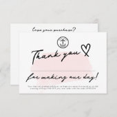 Maak onze dag bewerkbare kortingscode voor kleine  bedankkaart (Voorkant / Achterkant)