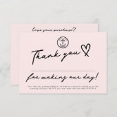 Maak onze dag bewerkbare kortingscode voor kleine  bedankkaart (Voorkant / Achterkant)