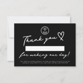 Maak onze dag bewerkbare kortingscode voor kleine  bedankkaart