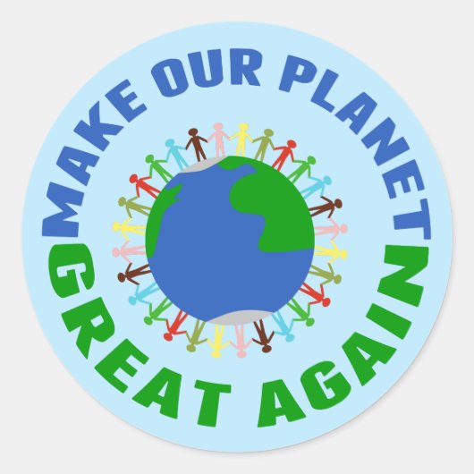 Maak onze planeet weer geweldig ronde sticker (Voorkant)
