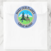 MAAK ONZE PLANEET WEER GROOT! RONDE STICKER (Tas)