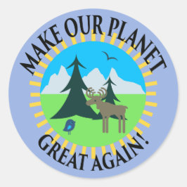 MAAK ONZE PLANEET WEER GROOT! RONDE STICKER