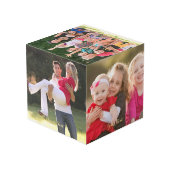 Maak op maat massief houten vijf 4 x 4 foto's teks kubus (Achter hoekig)