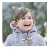 Maak op maat massief houten vijf 4 x 4 foto's teks kubus (Voorkant)