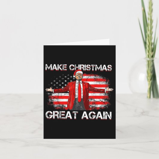 Maak opnieuw geweldige Santa Funny Trump Xmas-pyja Kaart (Voorkant)