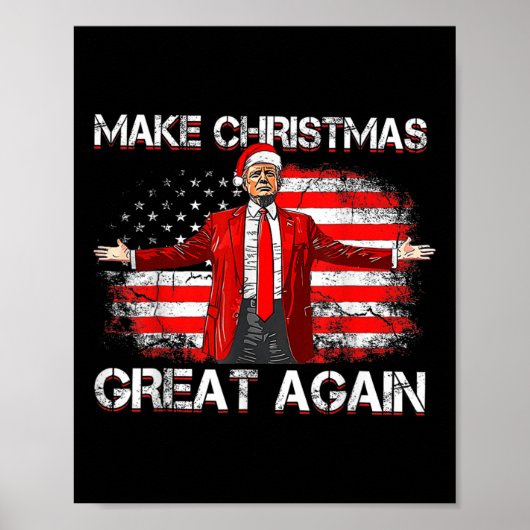 Maak opnieuw geweldige Santa Funny Trump Xmas-pyja Poster (Voorkant)