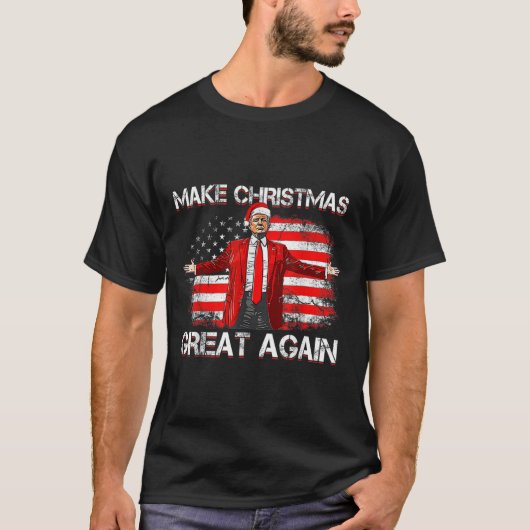 Maak opnieuw geweldige Santa Funny Trump Xmas-pyja T-shirt (Voorkant)