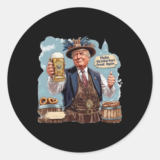 Maak opnieuw geweldige Trump Beer Mok Ronde Sticker (Voorkant)
