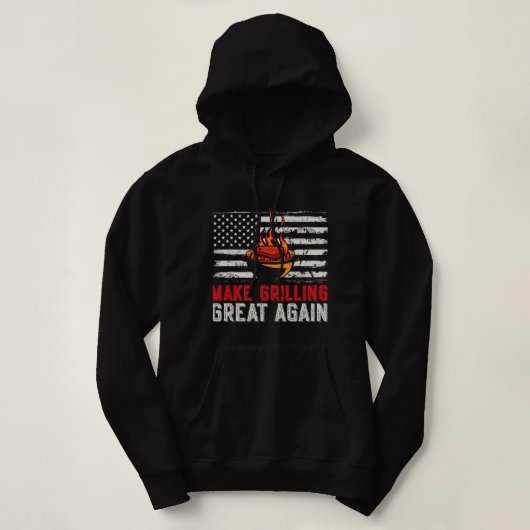 Maak opnieuw grillen geweldig en de vegetariërs zi hoodie (Design voorkant)