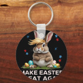 Maak Pasen Groot Again Funny Trump Bunny Lente E Sleutelhanger (Voorkant)