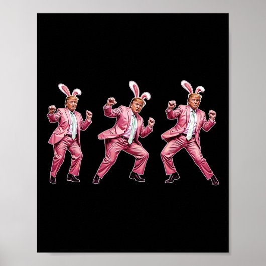 Maak Pasen Groot Again Funny Trump Bunny Lente H Poster (Voorkant)