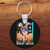 Maak Pasen Groot Again Funny Trump Bunny Lente H Sleutelhanger (Voorkant)