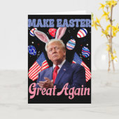 Maak Pasen Groot Again Funny Trump Konijn  Kaart (Gele Bloem)