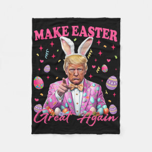 Maak Pasen Groot Again Funny Trump Konijn Lente H Fleece Deken