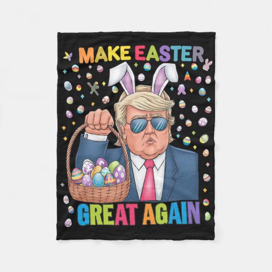 Maak Pasen Groot Again Funny Trump Konijn Lente H Fleece Deken (Voorkant)
