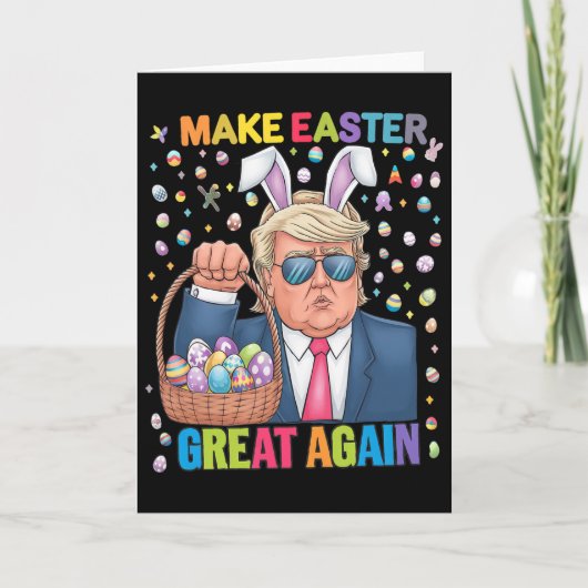 Maak Pasen Groot Again Funny Trump Konijn Lente H Kaart (Voorkant)
