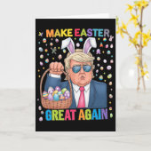Maak Pasen Groot Again Funny Trump Konijn Lente H Kaart (Gele Bloem)