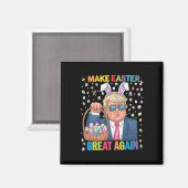 Maak Pasen Groot Again Funny Trump Konijn Lente H Magneet (Voorkant / Achterkant)