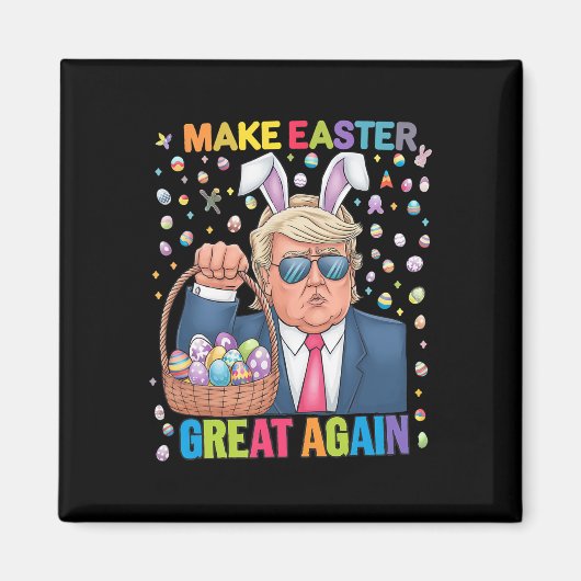 Maak Pasen Groot Again Funny Trump Konijn Lente H Magneet (Voorkant)