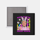 Maak Pasen Groot Again Funny Trump Konijn Lente H Magneet (Voorkant / Achterkant)