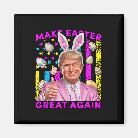 Maak Pasen Groot Again Funny Trump Konijn Lente H Magneet (Voorkant)