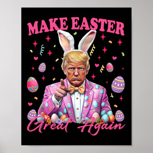 Maak Pasen Groot Again Funny Trump Konijn Lente H Poster (Voorkant)