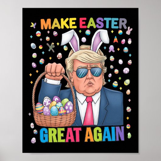 Maak Pasen Groot Again Funny Trump Konijn Lente H Poster (Voorkant)