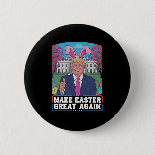 Maak Pasen Groot Again Funny Trump Konijn Lente H Ronde Button 5,7 Cm
