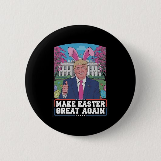 Maak Pasen Groot Again Funny Trump Konijn Lente H Ronde Button 5,7 Cm (Voorkant)