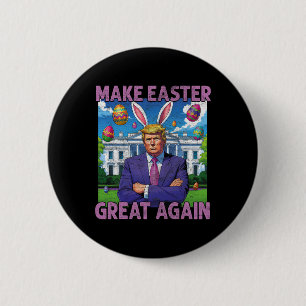 Maak Pasen Groot Again Funny Trump Konijn Lente H Ronde Button 5,7 Cm