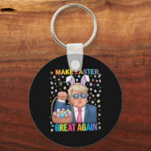 Maak Pasen Groot Again Funny Trump Konijn Lente H Sleutelhanger (Voorkant)