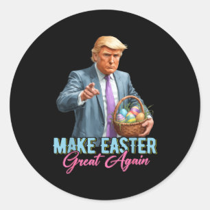 Maak Pasen Groot Again Funny Trump Lente Jacht Eg Ronde Sticker