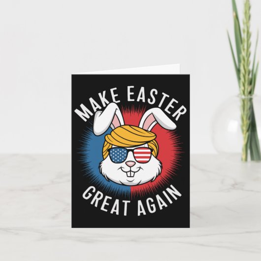 Maak Pasen Groot Opnieuw Jacht Eieren Konijn Ameri Kaart (Voorkant)