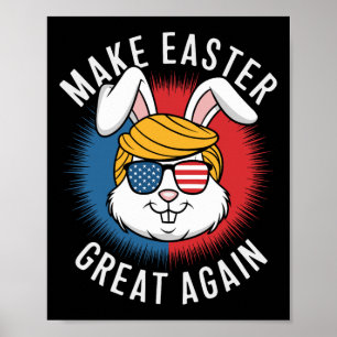 Maak Pasen Groot Opnieuw Jacht Eieren Konijn Ameri Poster